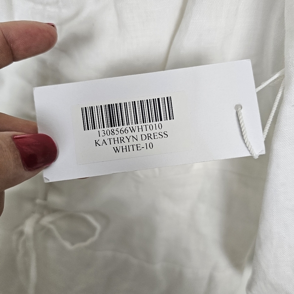 Reformation Kathryn Dress Mini White Linen New With Tag Size 10 - Picture 3 of 5